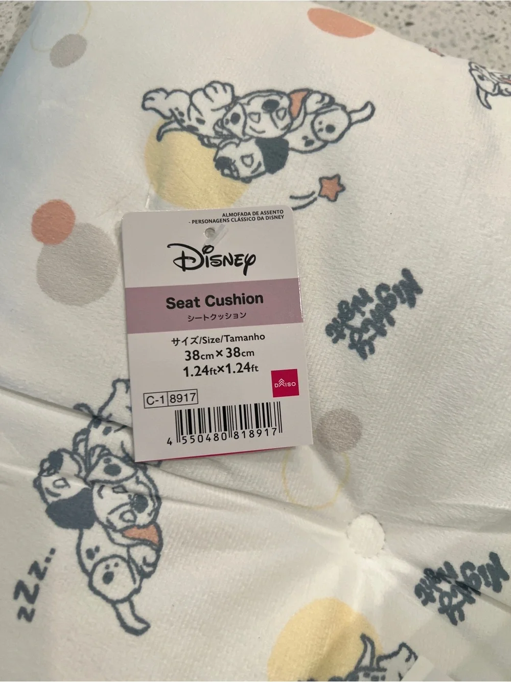 101 DALMATIAN set of 2 SEAT CUSHIONS DAISO JAPAN
